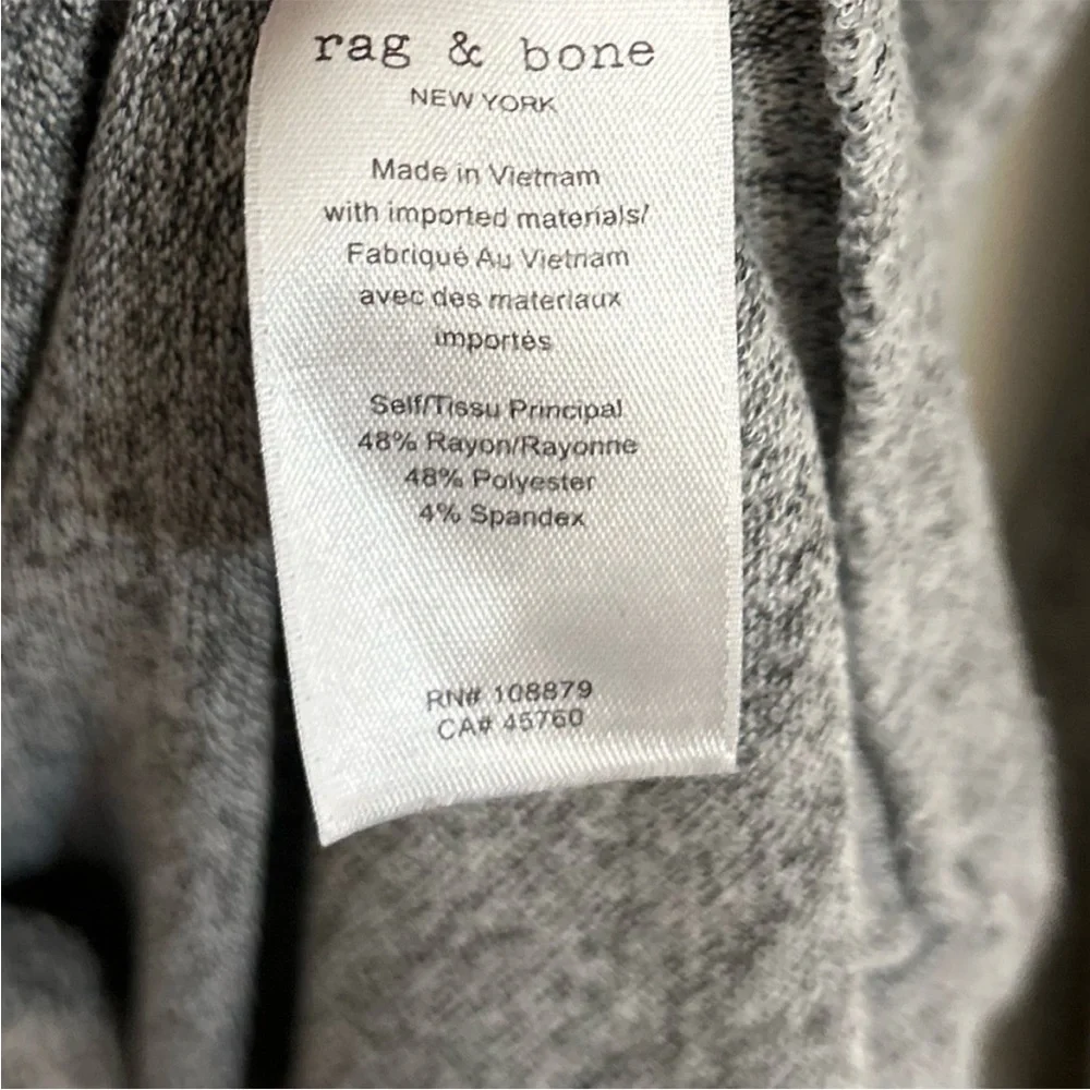 Women’s Rag & Bone Grey Black Marled VNeck Lightweight Casual Sweater Top XS